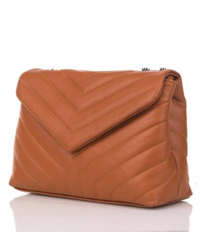 fleece trim quilted city bag